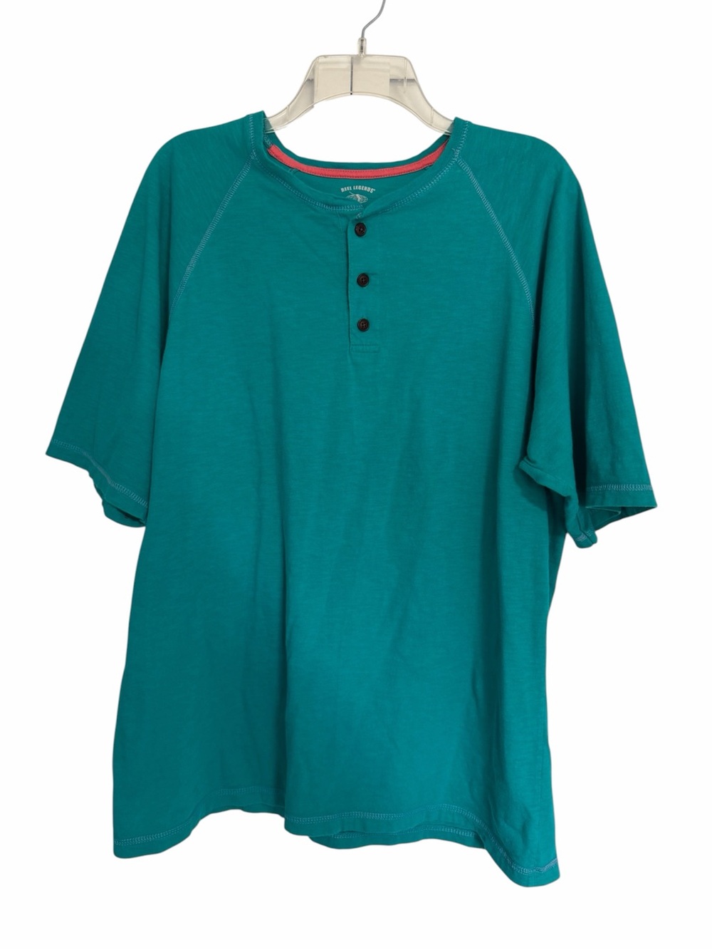 Men's Teal Henley Short Sleeve turquoise  TShirt - Everyday Comfort